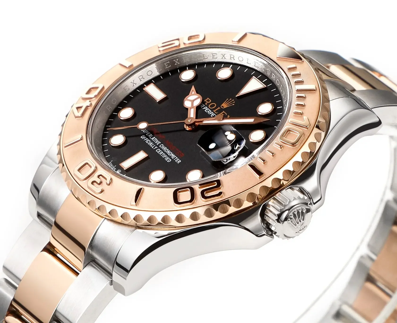 VS Factory Rolex Yacht-Master  42mm Two-Tone Stainless Steel &amp; 18k Everose Gold with Black Dial Automatic Luxury Watch