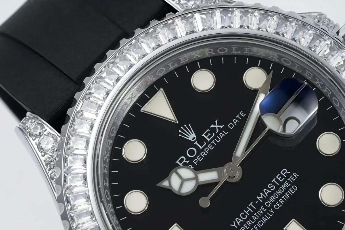 Rolex Yacht-Master 42mm Black Dial Diamond Bezel Rubber Strap Watch Collection