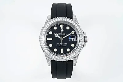 Rolex Yacht-Master 42mm Black Dial Diamond Bezel Rubber Strap Watch Collection
