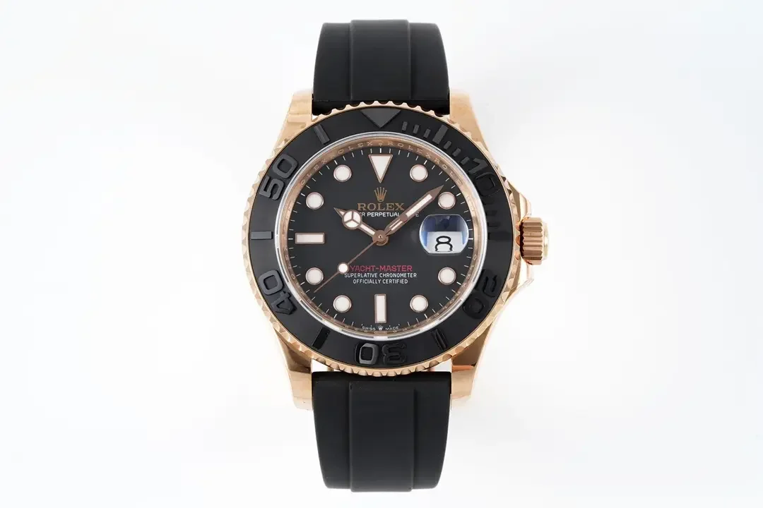 VS Factory Rolex Yacht-Master 40mm Rose Gold Black Dial Rubber Strap Automatic VSF Luxury Watch - Premium VSF Timepiece
