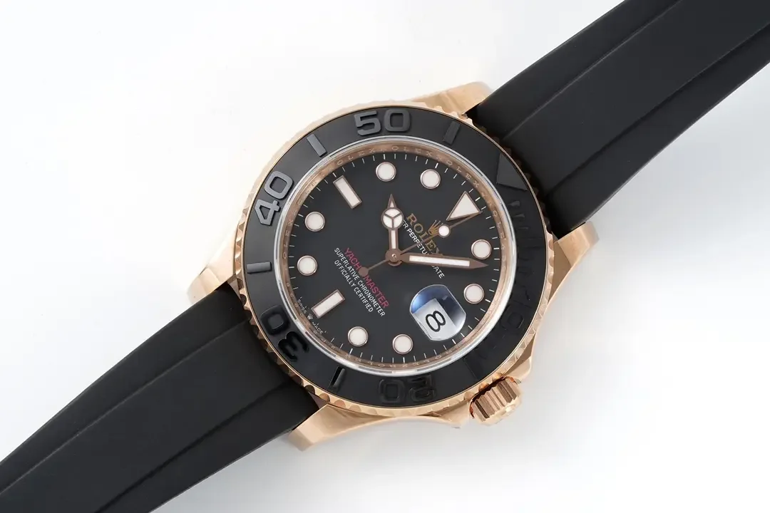 VS Factory Rolex Yacht-Master 40mm Rose Gold Black Dial Rubber Strap Automatic VSF Luxury Watch - Premium VSF Timepiece