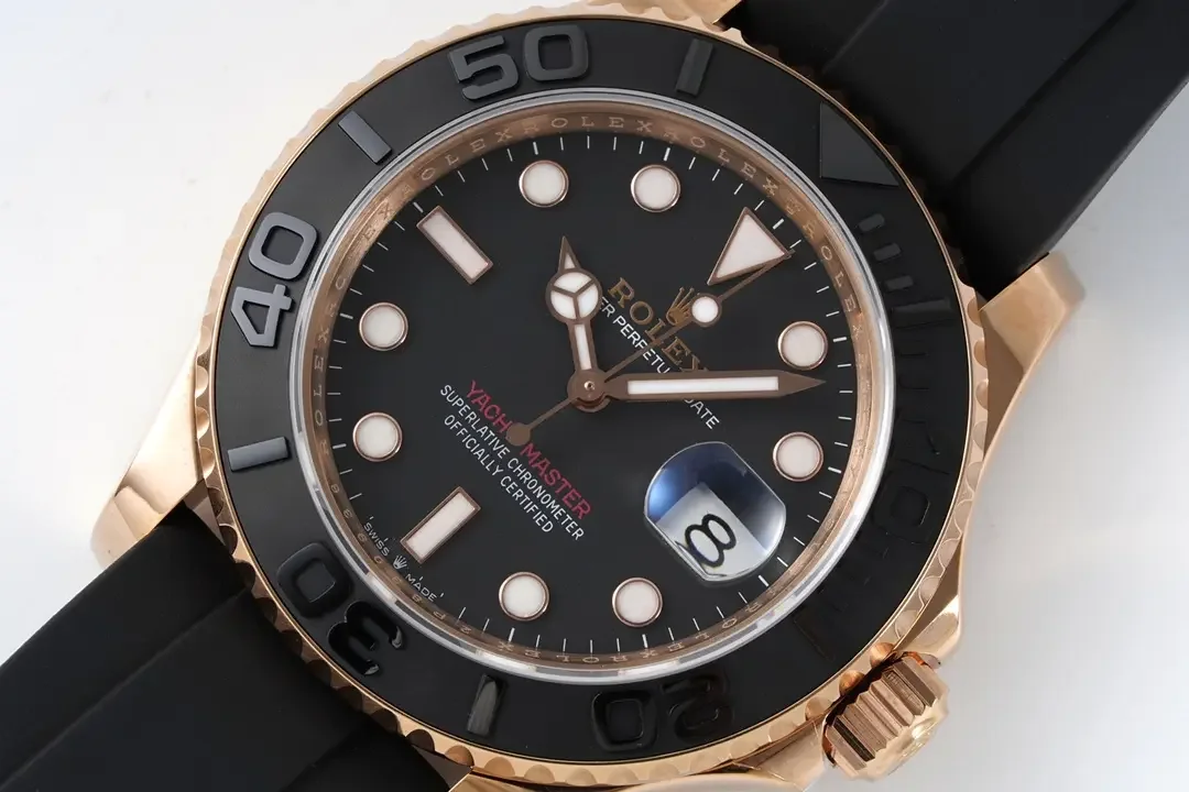 VS Factory Rolex Yacht-Master 40mm Rose Gold Black Dial Rubber Strap Automatic VSF Luxury Watch - Premium VSF Timepiece