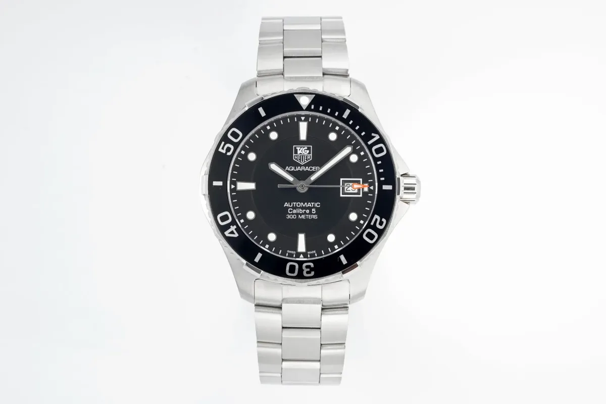 V6 Factory TAG Heuer Series Watch - Silver Stainless Steel, Black Dial, Automatic Diver Style, 100m Waterproof, Super Clone Replica Edition