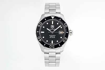 V6 Factory TAG Heuer Series Watch - Silver Stainless Steel, Black Dial, Automatic Diver Style, 100m Waterproof, Super Clone Replica Edition