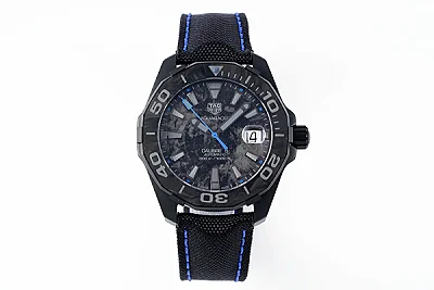 V6 Factory TAG Heuer Series Watch - Black with Blue Stitching, Casual &amp; Formal Style, 100m Waterproof, SW200 Movement, Super Clone Replica Design