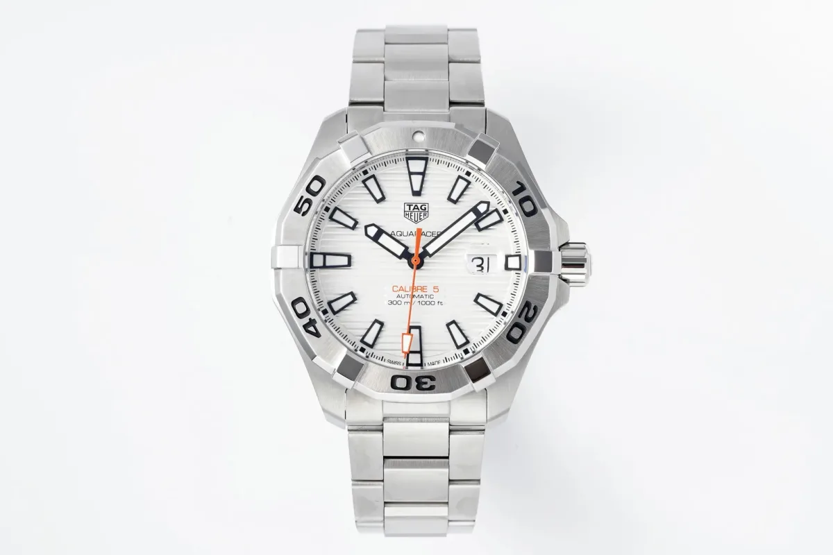 XF Factory TAG Heuer Super Aquaracer Series Replica Watch - Silver Stainless Steel, White Dial, Formal Casual Super Clone Style
