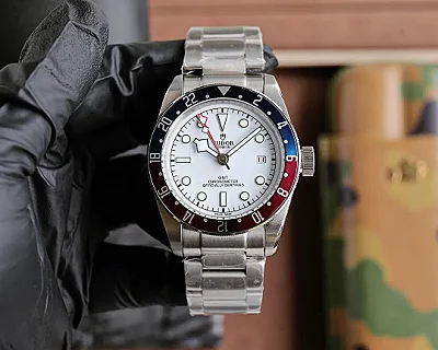ZF Factory Tudor Black Bay GMT White Dial Pepsi Bezel Stainless Steel Automatic Men's Watch