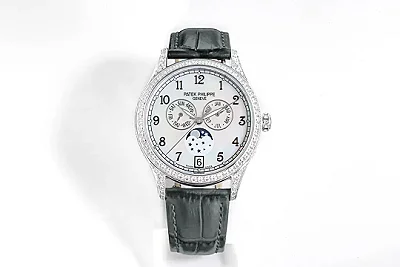 TWA Factory Patek Philippe Complications 4947R White Dial Leather Super Clone Replica Watch - Premium Replica Watches