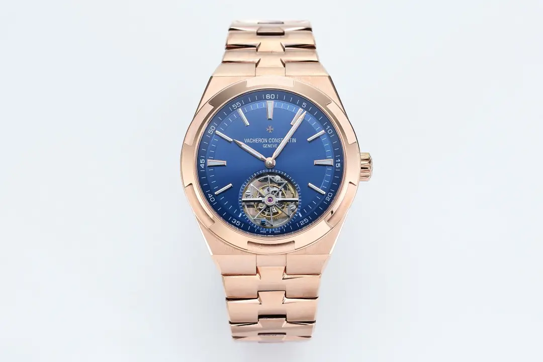PPF Factory Vacheron Constantin Overseas Tourbillon - Rose Gold Case, Blue Dial, Steel Bracelet Best Replica Watch