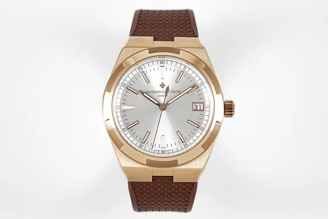 PPF Factory Vacheron Constantin Overseas Automatic Watch - Rose Gold Case, Brown Strap, Interchangeable Band System, Super Clone Watch