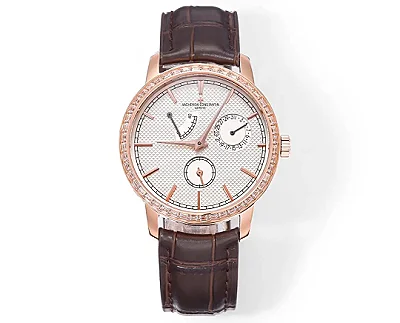 PPF Factory Vacheron Constantin Traditionnelle 83520/000R-9909 Mechanical Watch - Rose Gold, Brown Leather Strap, Multi-Function Dial, Top Super Clone Watch