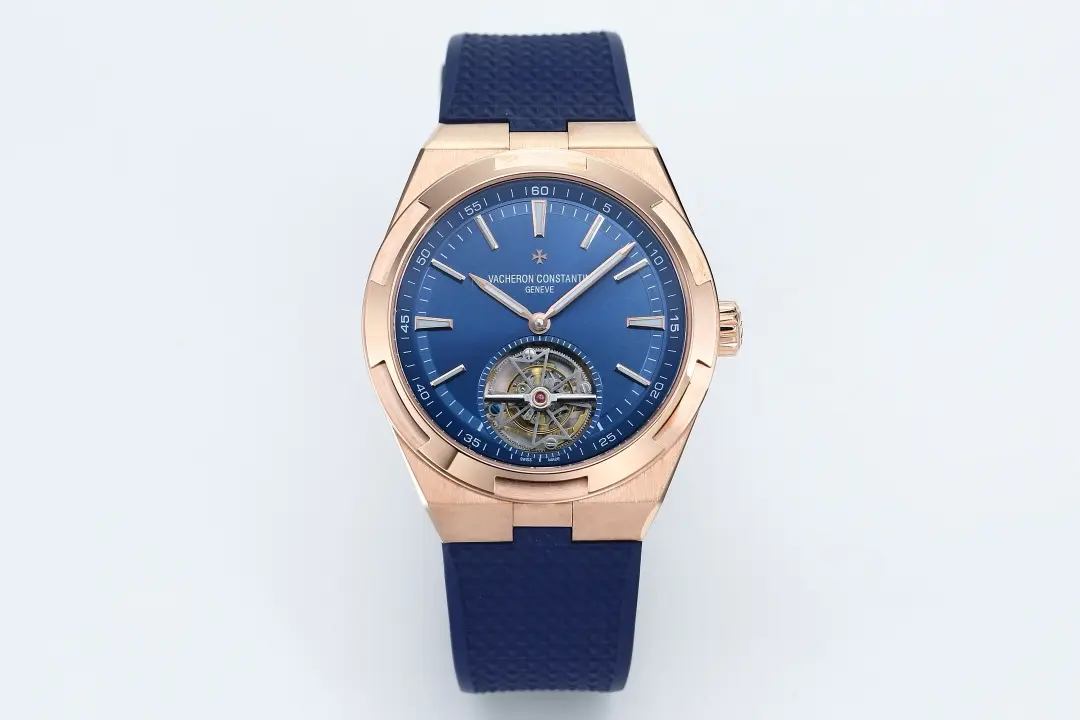 Vacheron Constantin Overseas Tourbillon - Rose Gold Case, Blue Dial, Rubber Strap - Best Super Clone Watch
