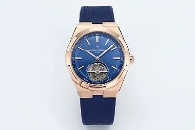 Vacheron Constantin Overseas Tourbillon - Rose Gold Case, Blue Dial, Rubber Strap - Best Super Clone Watch