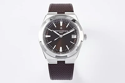 8F Factory Vacheron Constantin Overseas 4500V Series - Brown Dial, Rubber Strap, Luxury Steel Super Clone Watch - Best Replica Quality