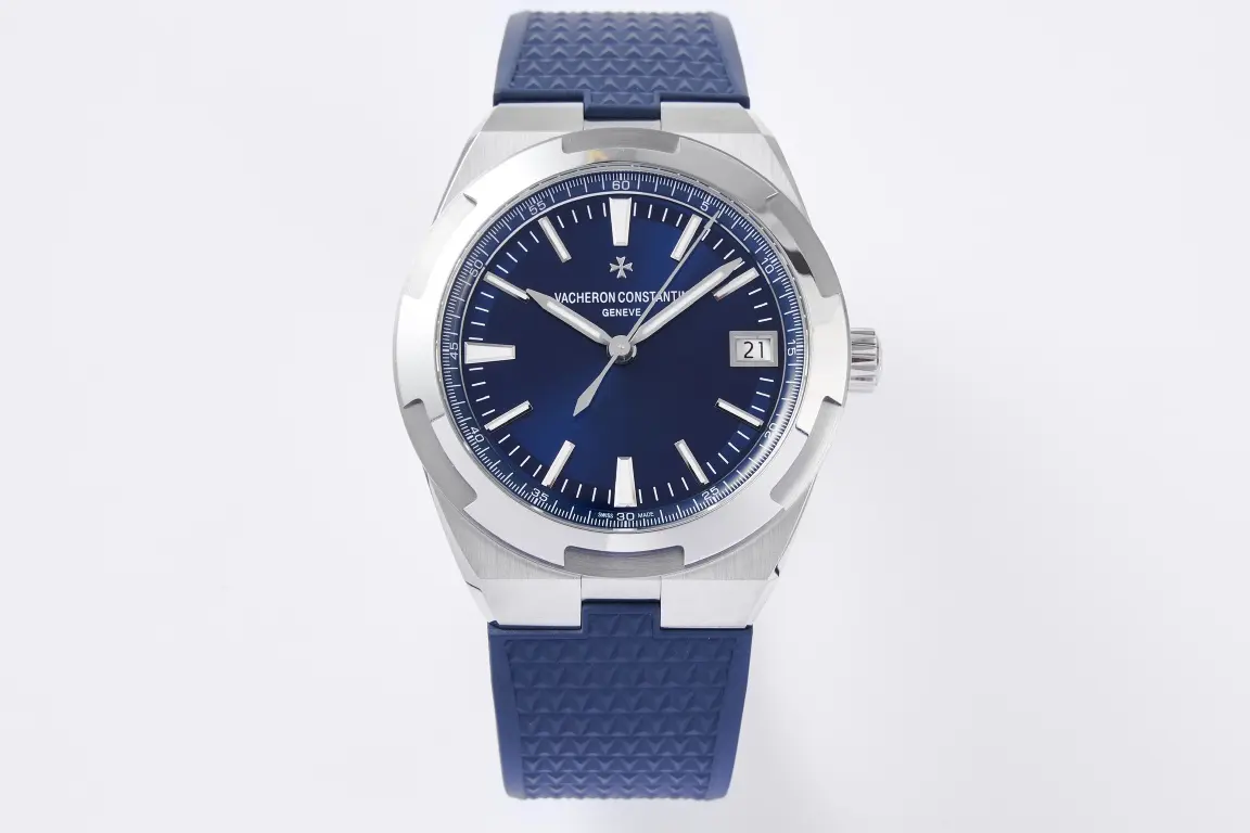 JJ Factory Vacheron Constantin Overseas 4500V Series - Blue Dial, Rubber Strap, Luxury Steel Super Clone Watch - Best Replica Quality