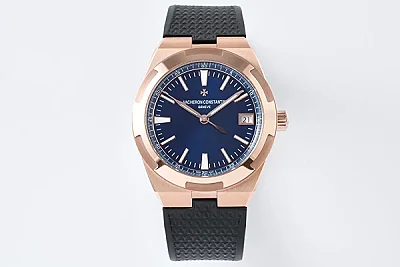 TWA Factory Vacheron Constantin Overseas 4500V Series - Rose Gold Case, Blue Dial, Rubber Strap Best Replica Watch