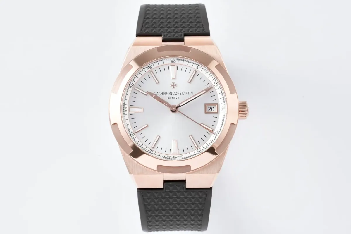 TWA Factory Vacheron Constantin Overseas 4500V Series - Rose Gold Case, Black Rubber Strap, Luxury Super Clone Watch