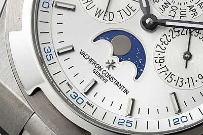 8F Factory Vacheron Constantin Overseas 4300V Perpetual Calendar Watch - Silver Dial, Stainless Steel Bracelet, Best Super Clone Edition