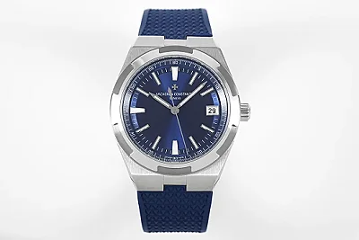 JJ Factory Vacheron Constantin Overseas Blue Dial Stainless Steel Watch with Interchangeable Rubber Strap - 41mm - Super Clone Watches Quality