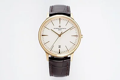 MKS Factory Vacheron Constantin Patrimony 85180 Series Watch - Gold Case, Brown Leather Strap, Minimalist Design, Best Super Clone Watches