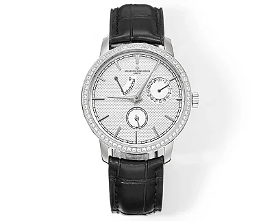 JJ Factory Vacheron Constantin Traditionnelle 83520/000R-9909 Mechanical Watch - Silver Dial, Black Leather Strap, Multi-Function Design, Best Super Clone Quality