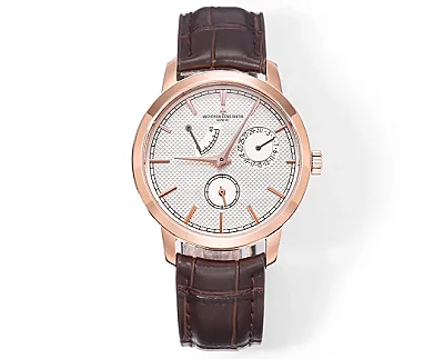 MKS Factory Vacheron Constantin Traditionnelle 83520/000R-9909 Rose Gold Mechanical Watch with Brown Leather Strap - Best Super Clone Edition
